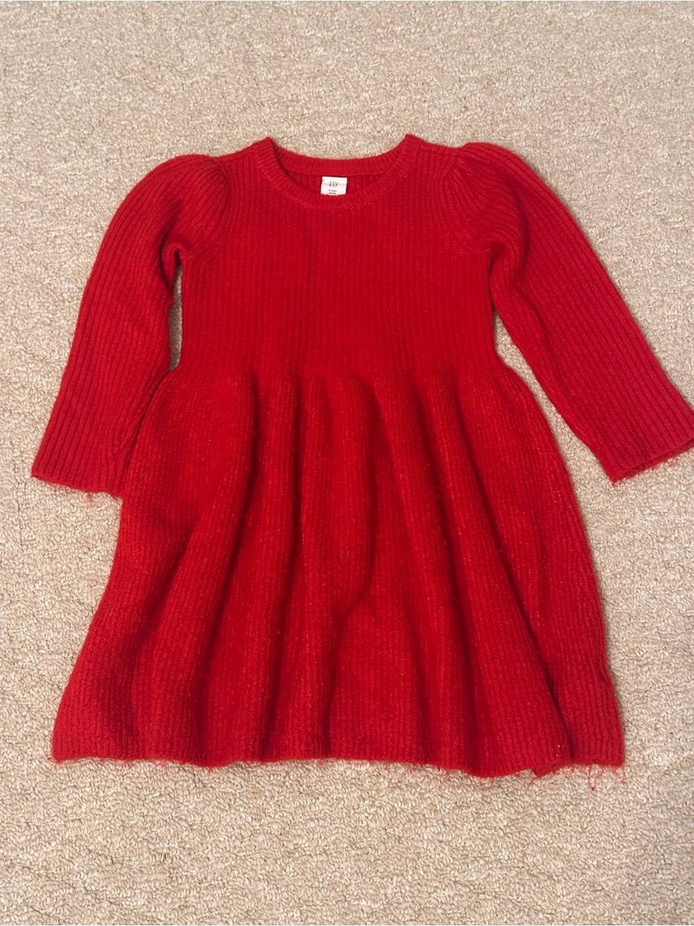 Baby GAP Red Knit Long-Sleeve Twirl Dress